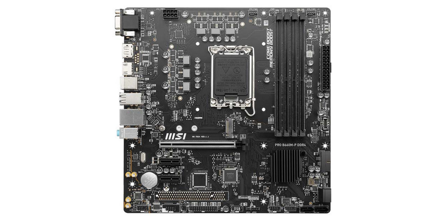 Mainboard MSI PRO B660M-P DDR4 (LGA1700 | 4 Khe RAM | M-ATX) 2 Mainboard MSI PRO B660M-P DDR4 (LGA1700 | 4 Khe RAM | M-ATX)