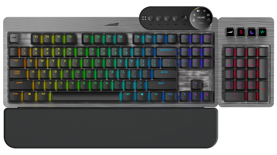 Bàn Phím Cơ Mountain Everest Max (Cherry MX Blue Switch | ABS | LED RGB | Gunmetal Grey)