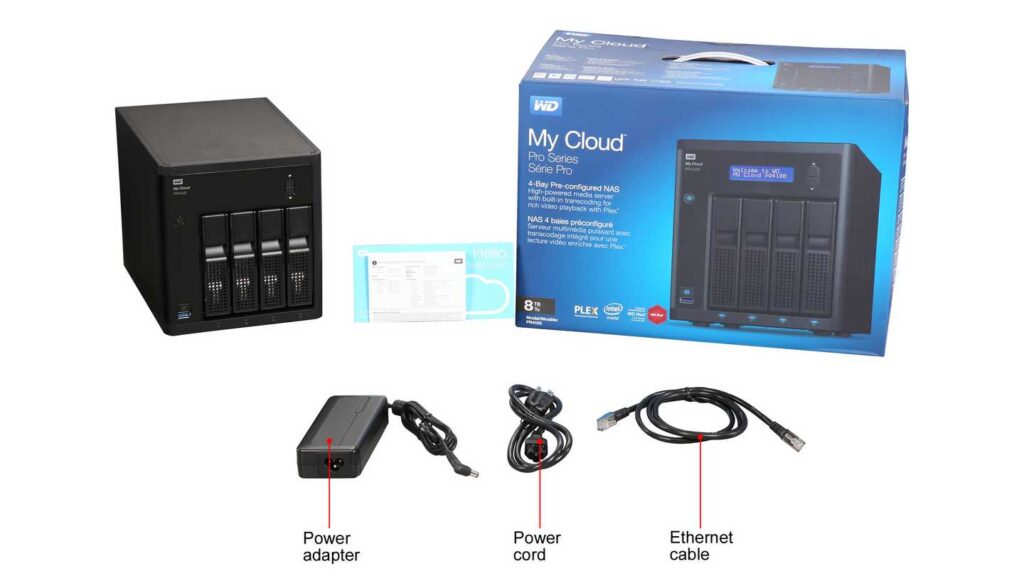 NAS WD My Cloud PR4100 8TB WDBNFA0080KBK-SESN (Pentium N3710 | RAM 4GB | 4 BAY 3.5" | 2 RJ45 | USB)