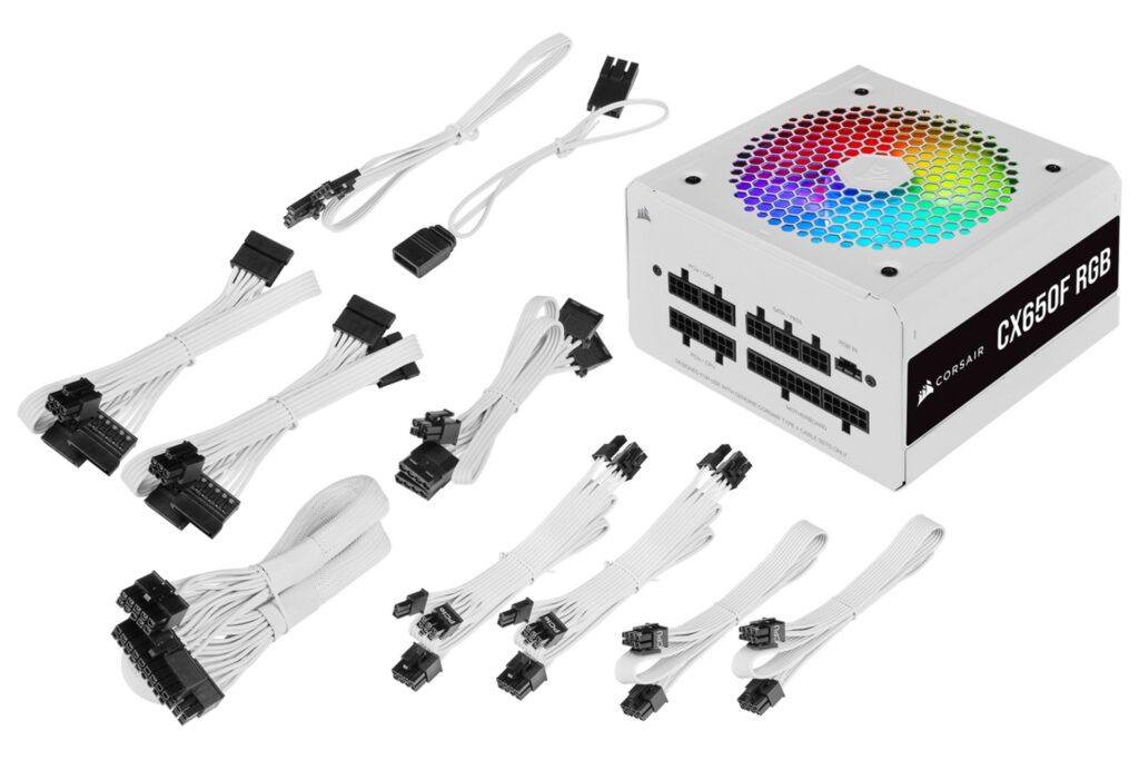Nguồn máy tính Corsair CX650F White RGB (650W | 80 Plus Bronze | Fully Modular)