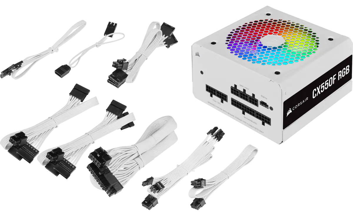 Nguồn máy tính Corsair CX550F White RGB (550W | 80 Plus Bronze | Fully Modular) 17 Nguồn máy tính Corsair CX550F White RGB (550W | 80 Plus Bronze | Fully Modular)