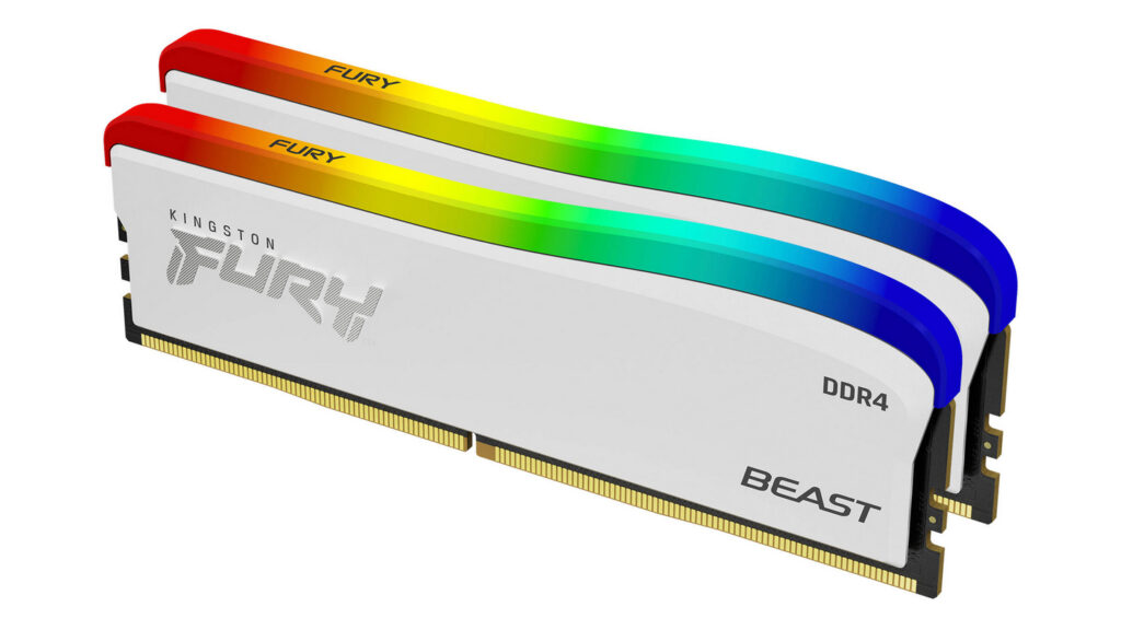 RAM Kingston Fury Beast RGB White 16GB (2x8GB | DDR4 | CL16 | 3200MHz)