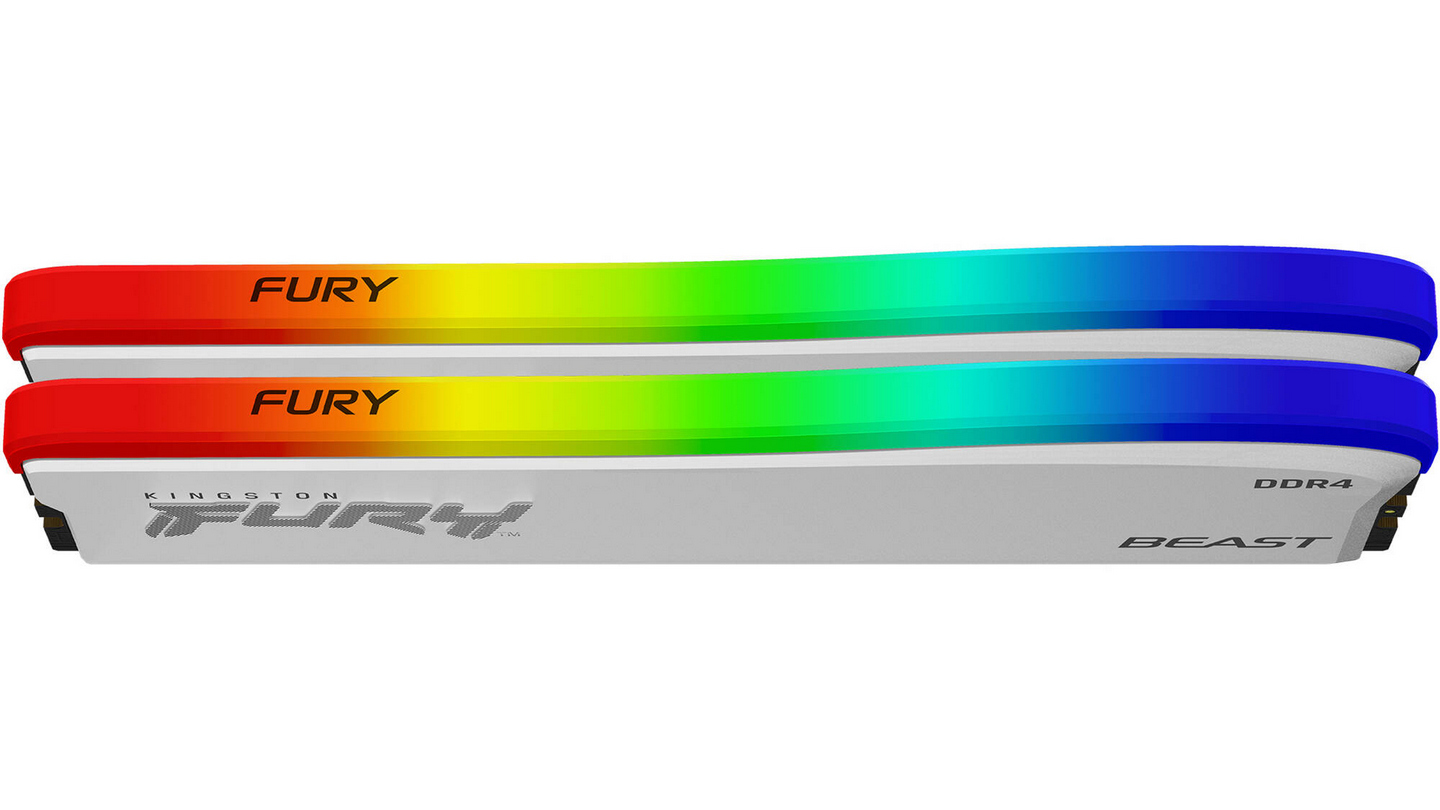 RAM Kingston Fury Beast RGB White 16GB (2x8GB | DDR4 | CL16 | 3200MHz) 4 RAM Kingston Fury Beast RGB White 16GB (2x8GB | DDR4 | CL16 | 3200MHz)