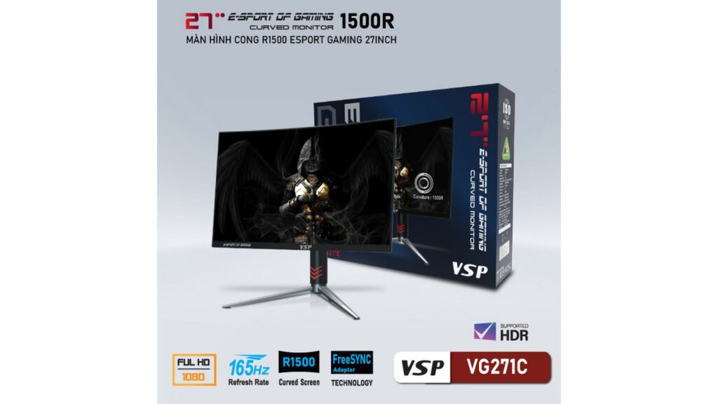 Màn hình cong VSP Esport Gaming VG271C  (27inch | FHD | VA | 165Hz)