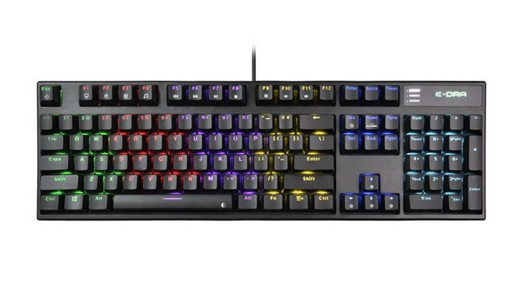 Bàn phím cơ E-DRA EK3104L Rainbow Black - Brown switch