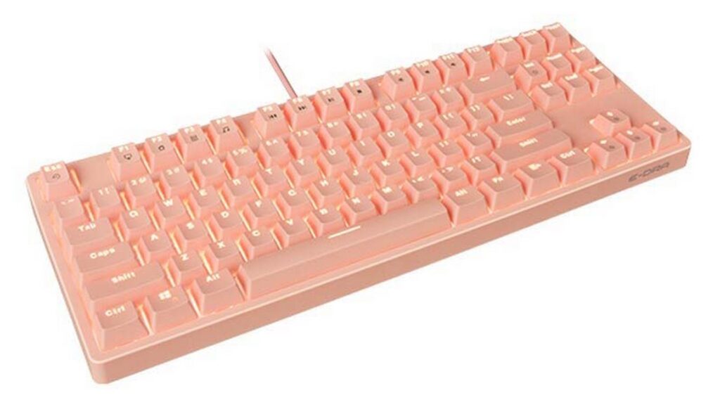 Bàn phím cơ E-Dra EK387L Pink (Huano Blue Switch)