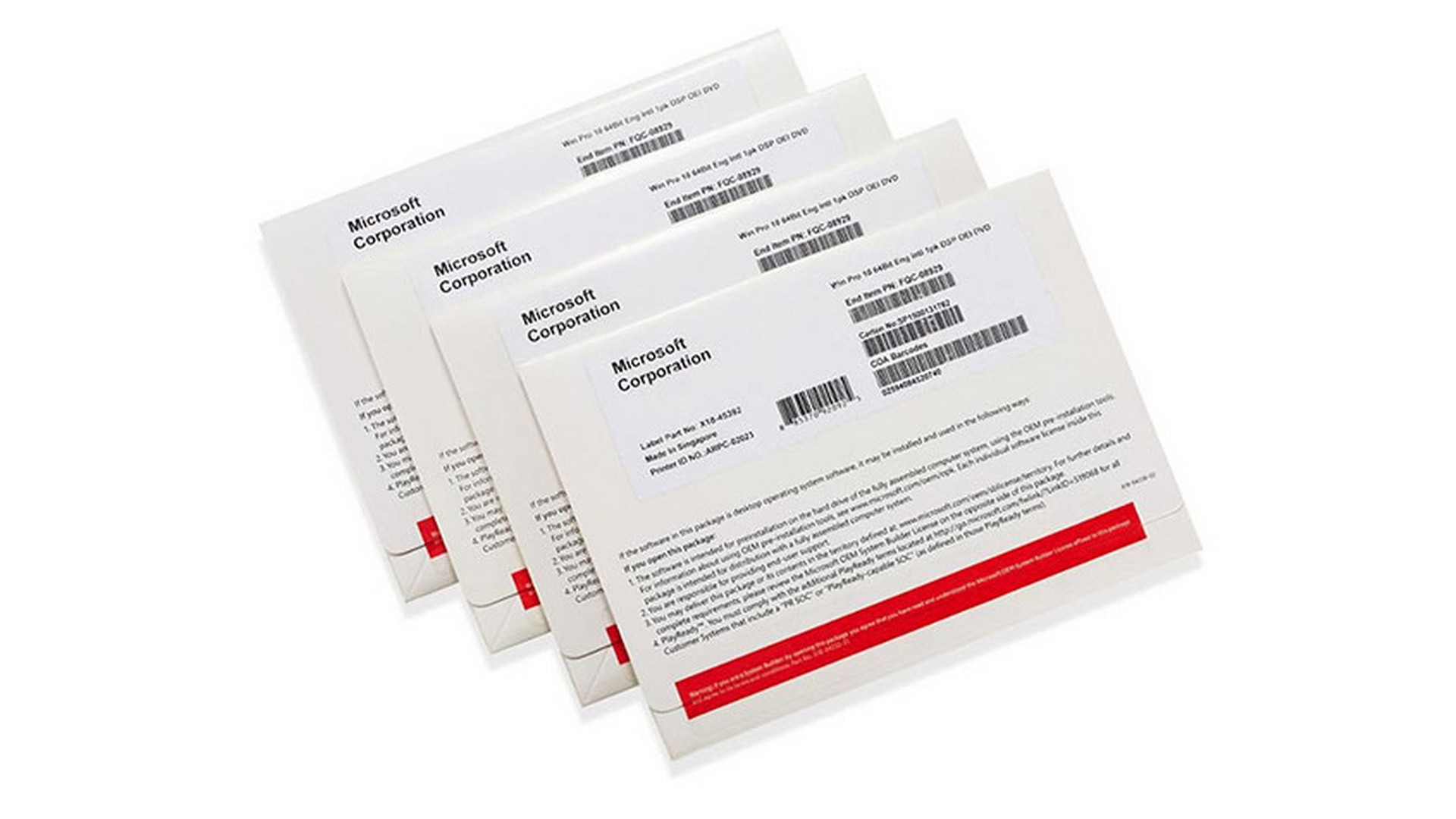 Phần mềm Microsoft Windows Pro 10 64Bit Eng Intl OEI DVD (FQC-08929)