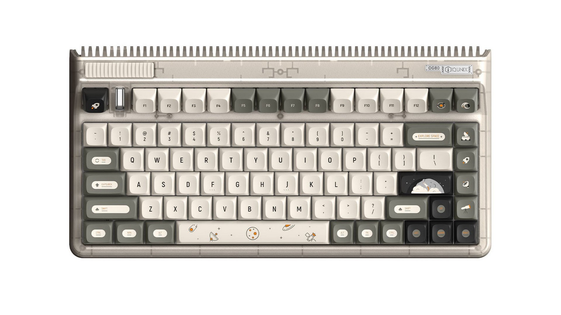 Bàn phím cơ IQUNIX OG80 Hitchhiker RGB TTC Speed Silver (Cherry Stabs)