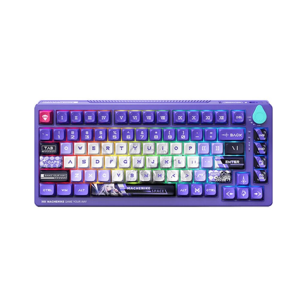 Bàn phím cơ không dây Machenike K600T-B82 (White Purple-Shirasaiko)