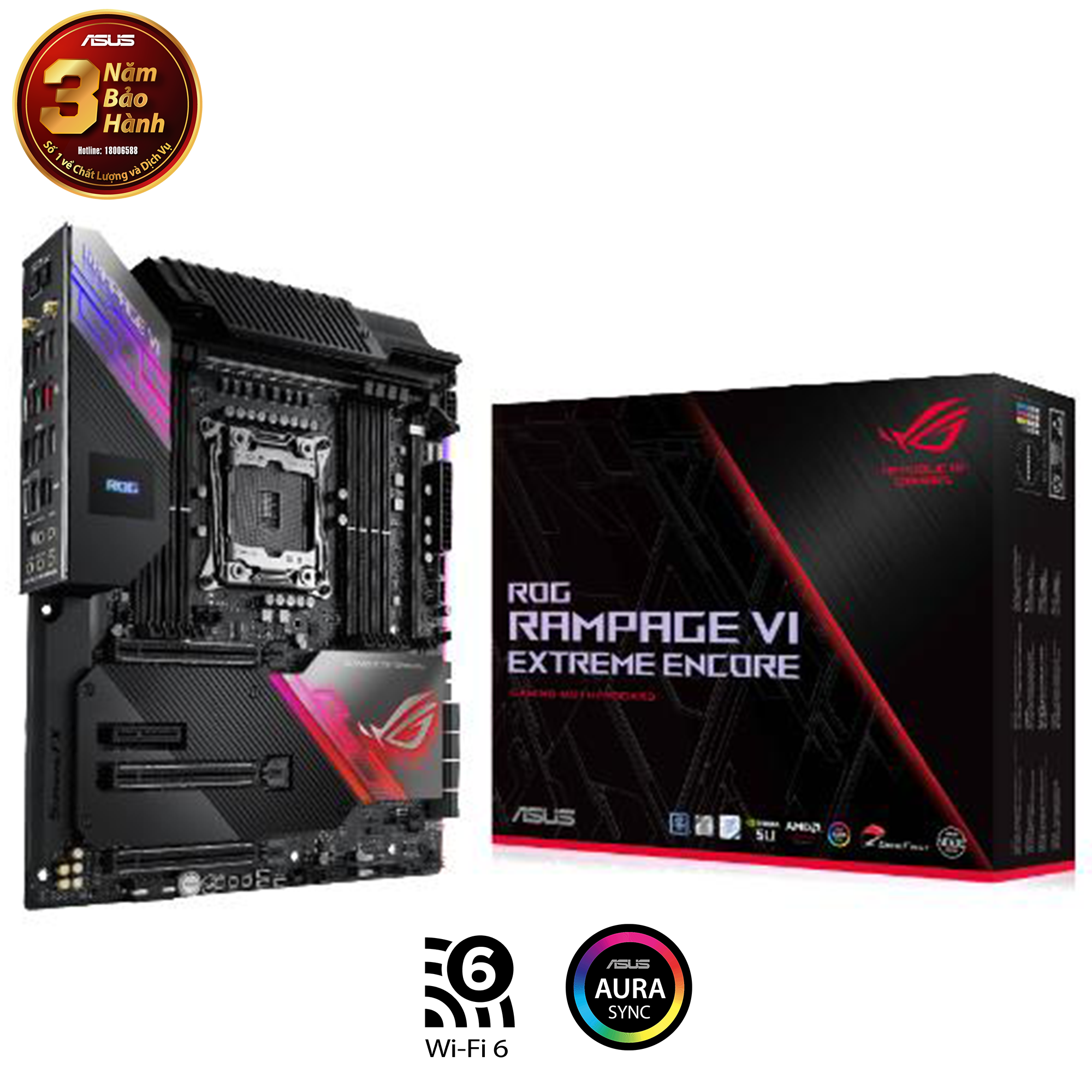 Mainboard Asus ROG RAMPAGE VI EXTREME ENCORE (Intel X299, LGA 2066, E-ATX, 8 khe RAM DDR4)