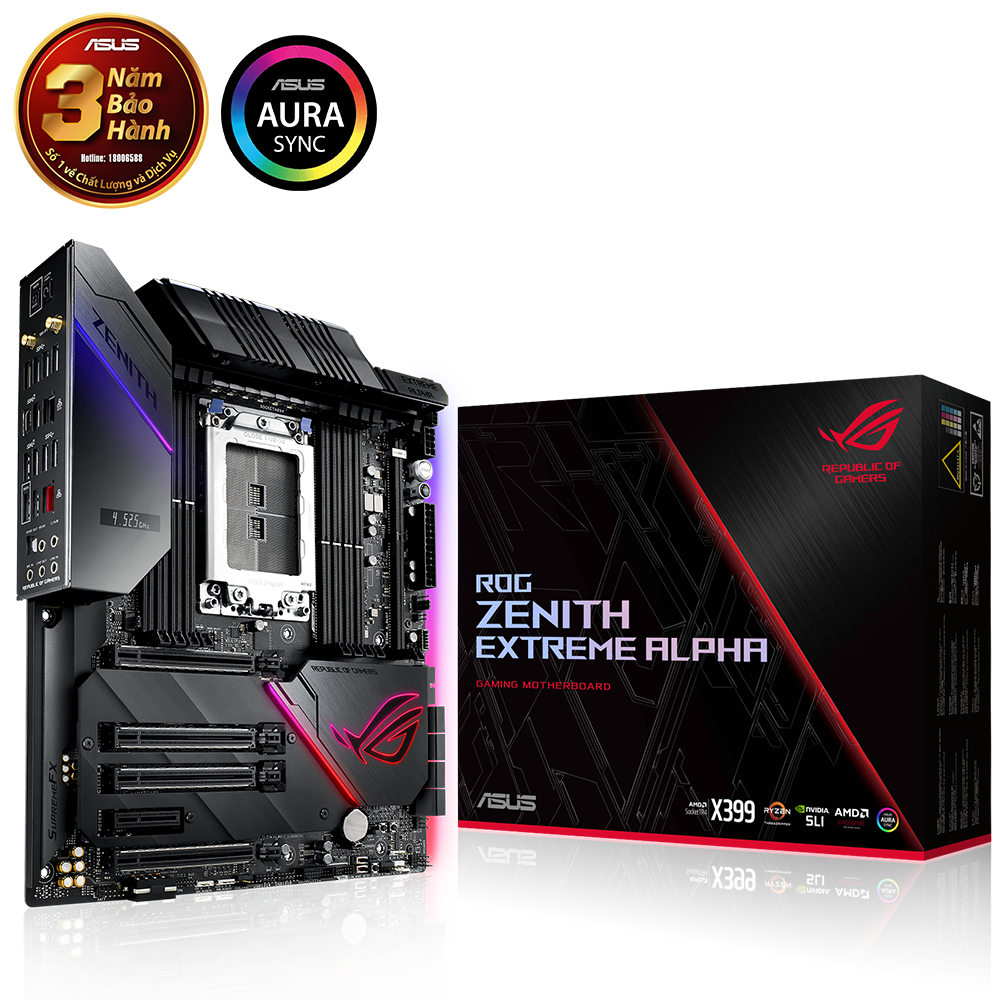 Mainboard Asus ROG ZENITH EXTREME ALPHA (AMD X399, TR4, E-ATX, 8 khe RAM DDR4)