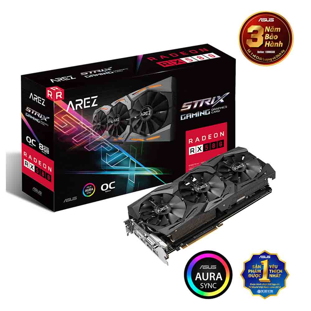 Card màn hình Asus Arez Strix Radeon RX 580 Gaming OC (AREZ-STRIX-RX580-O8G-GAMING)