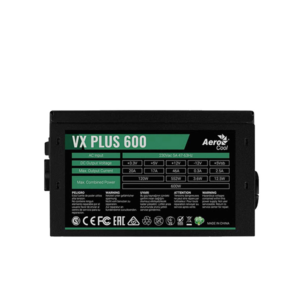 Nguồn máy tính Aerocool VX PLUS 600 230V N-PFC