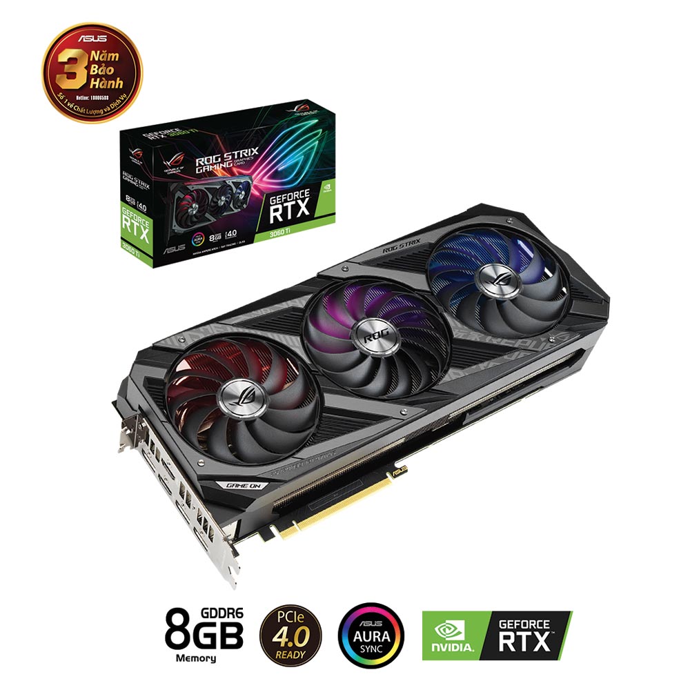 Card màn hình Asus ROG Strix GeForce RTX 3060 TI Gaming (ROG-STRIX-RTX3060TI-8G-GAMING)