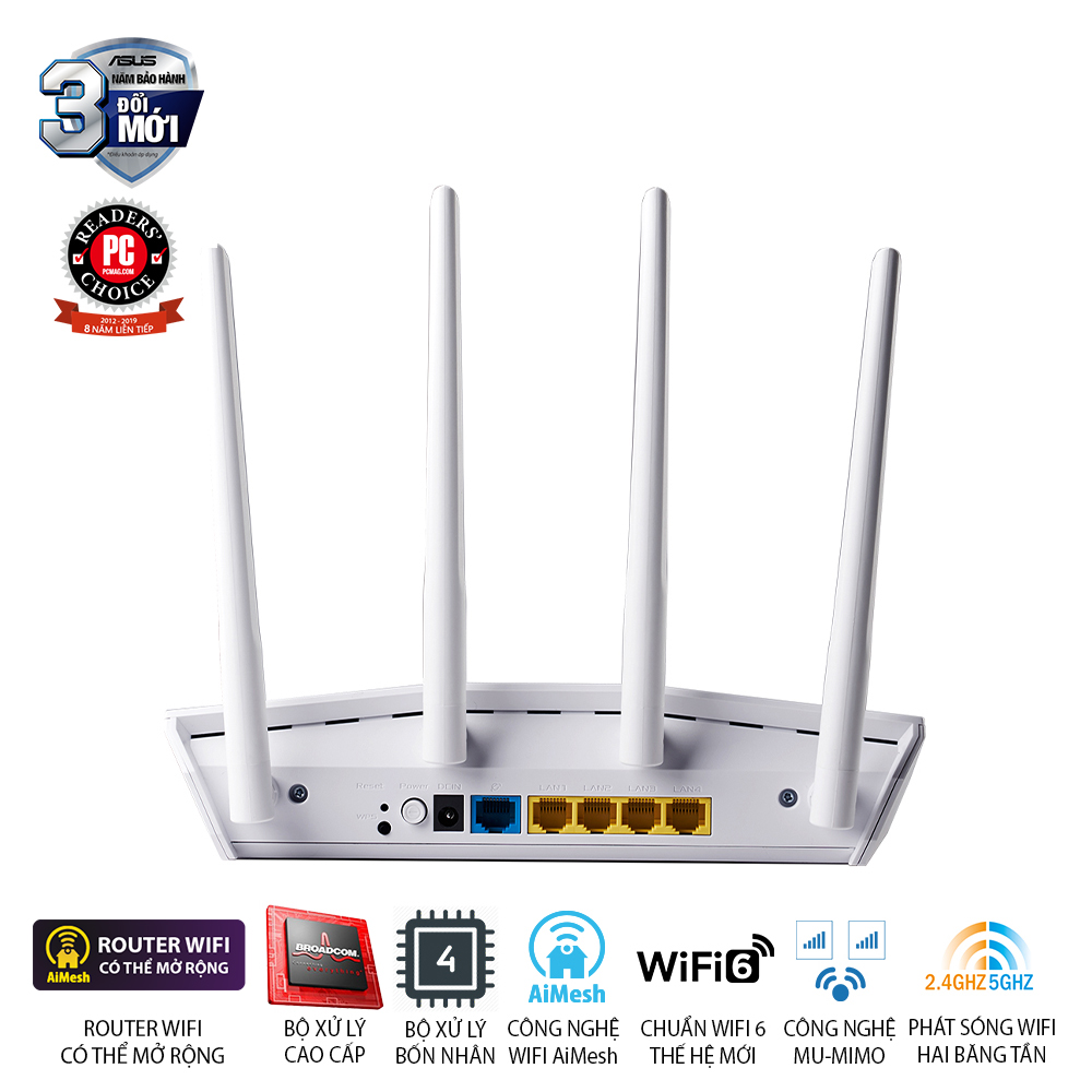 Bộ phát Wifi ASUS RT-AX55 (White) 2 Bộ phát Wifi ASUS RT-AX55 (White)