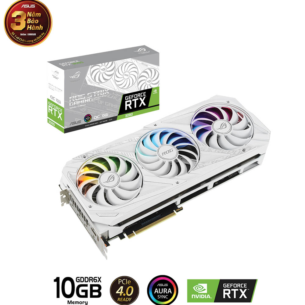 Card màn hình Asus ROG Strix RTX 3080 OC Gaming White (ROG-STRIX-RTX3080-O10G-White-GAMING) 1 Card màn hình Asus ROG Strix RTX 3080 OC Gaming White (ROG-STRIX-RTX3080-O10G-White-GAMING)