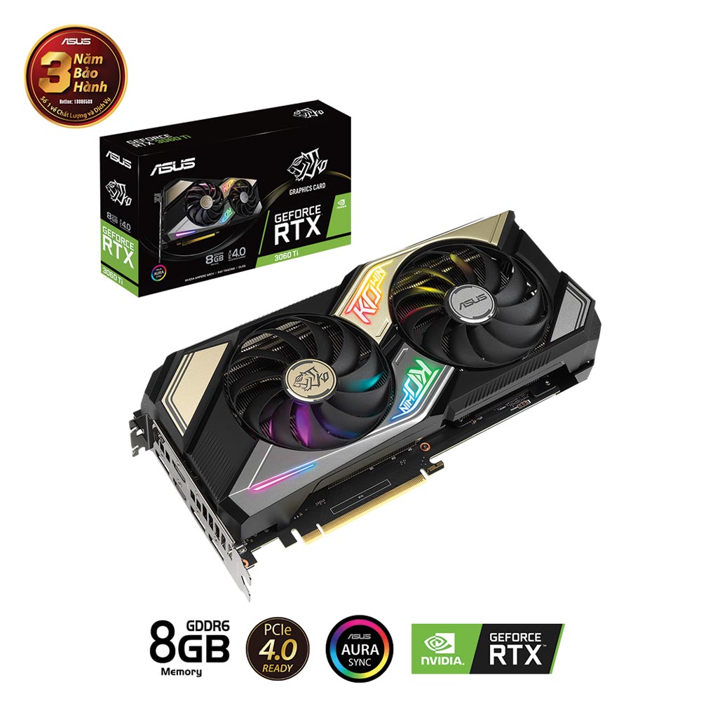 Card màn hình Asus KO GeForce RTX 3060 TI Gaming (KO-RTX3060TI-8G-GAMING) 1 Card màn hình Asus KO GeForce RTX 3060 TI Gaming (KO-RTX3060TI-8G-GAMING)