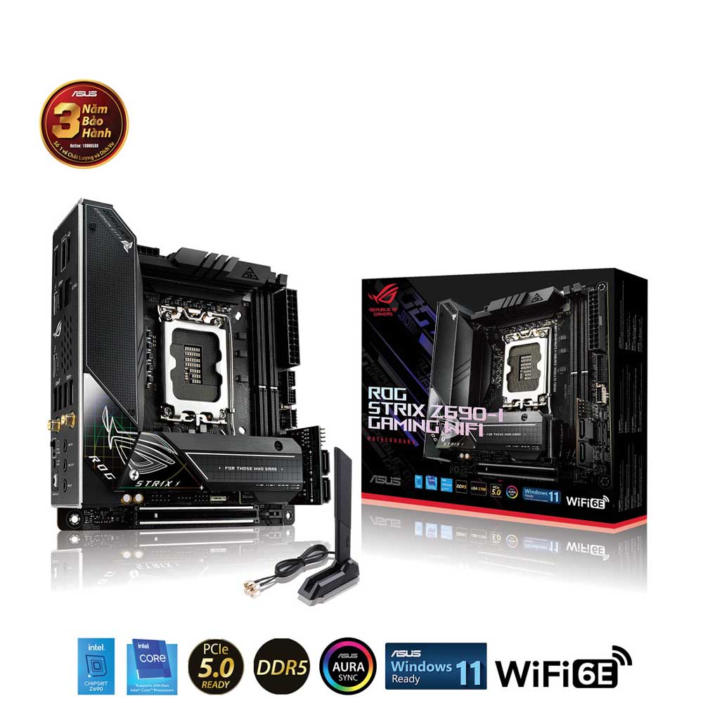 Mainboard Asus ROG Strix Z690-I Gaming Wifi (Intel Socket 1700, ITX, 4 khe RAM DDR5) 1 Mainboard Asus ROG Strix Z690-I Gaming Wifi (Intel Socket 1700, ITX, 4 khe RAM DDR5)