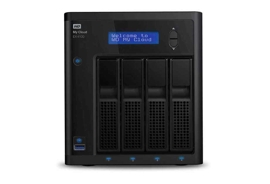 NAS WD My Cloud EX4100 8TB WDBWZE0080KBK-SESN (Dual-Core | RAM 2GB | 4 BAY 3.5" | 2 RJ45 | USB)