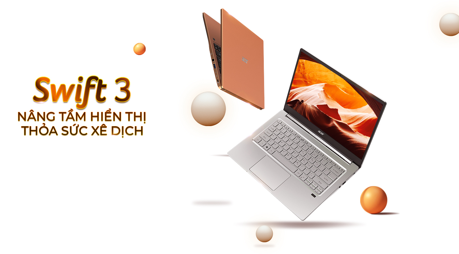 laptop Acer Swift 3 thiết kế thời trang mỏng nhẹ