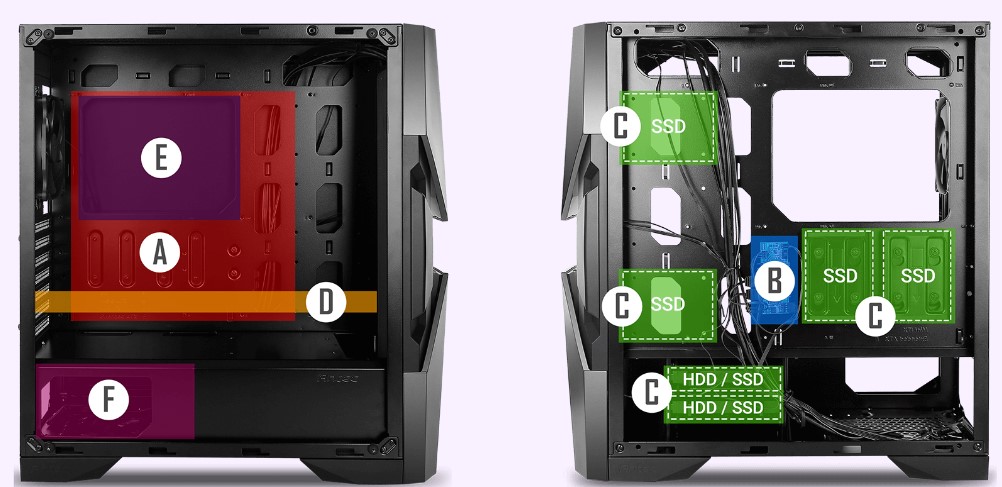 antec-da601-black-space Không gian lắp đặt rộng rãi