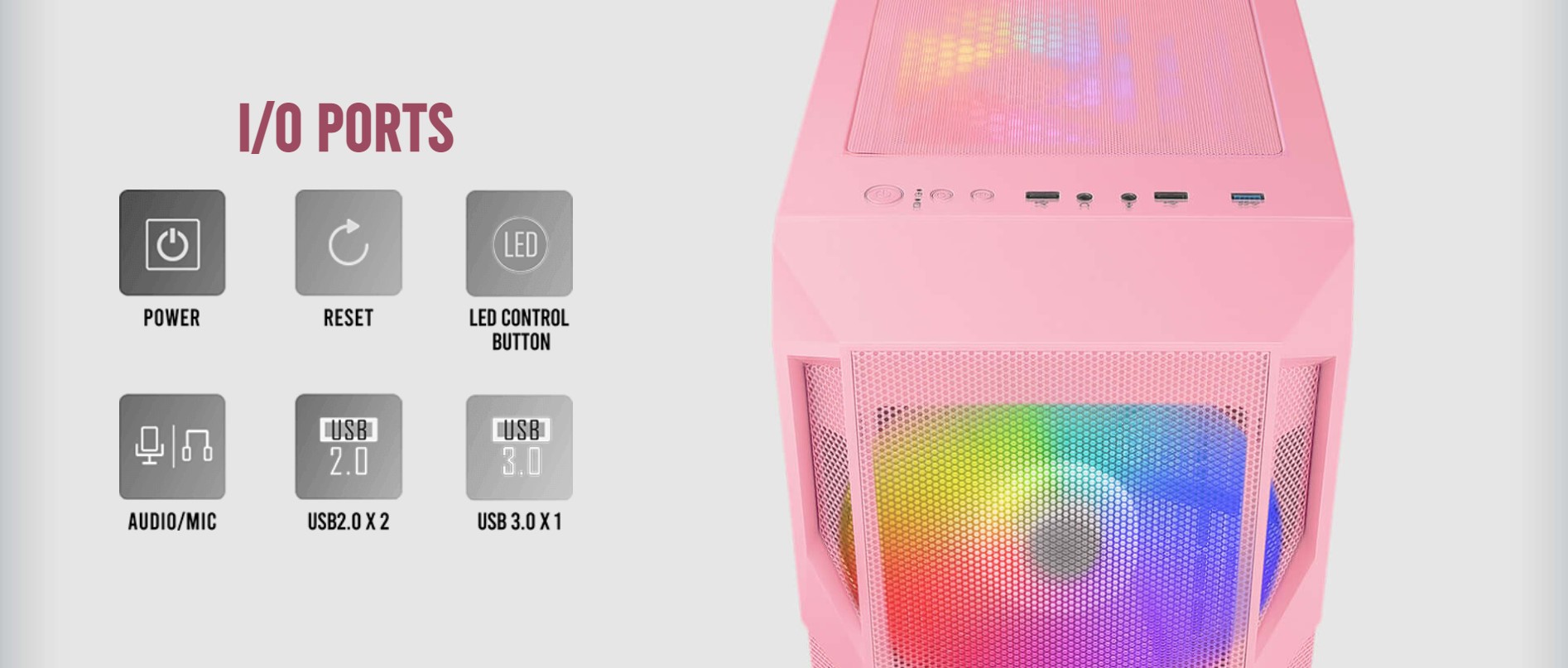 antec-nx800-pink-io 7 + 3 Khe cắm mở rộng