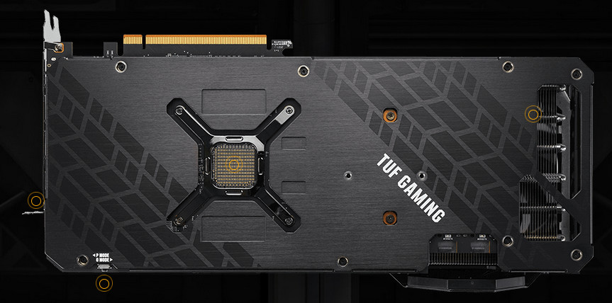asus-tuf-radeon-rx-6950-xt-gaming-oc-16g-09-1 Thiết kế mặt đáy chắc chắn