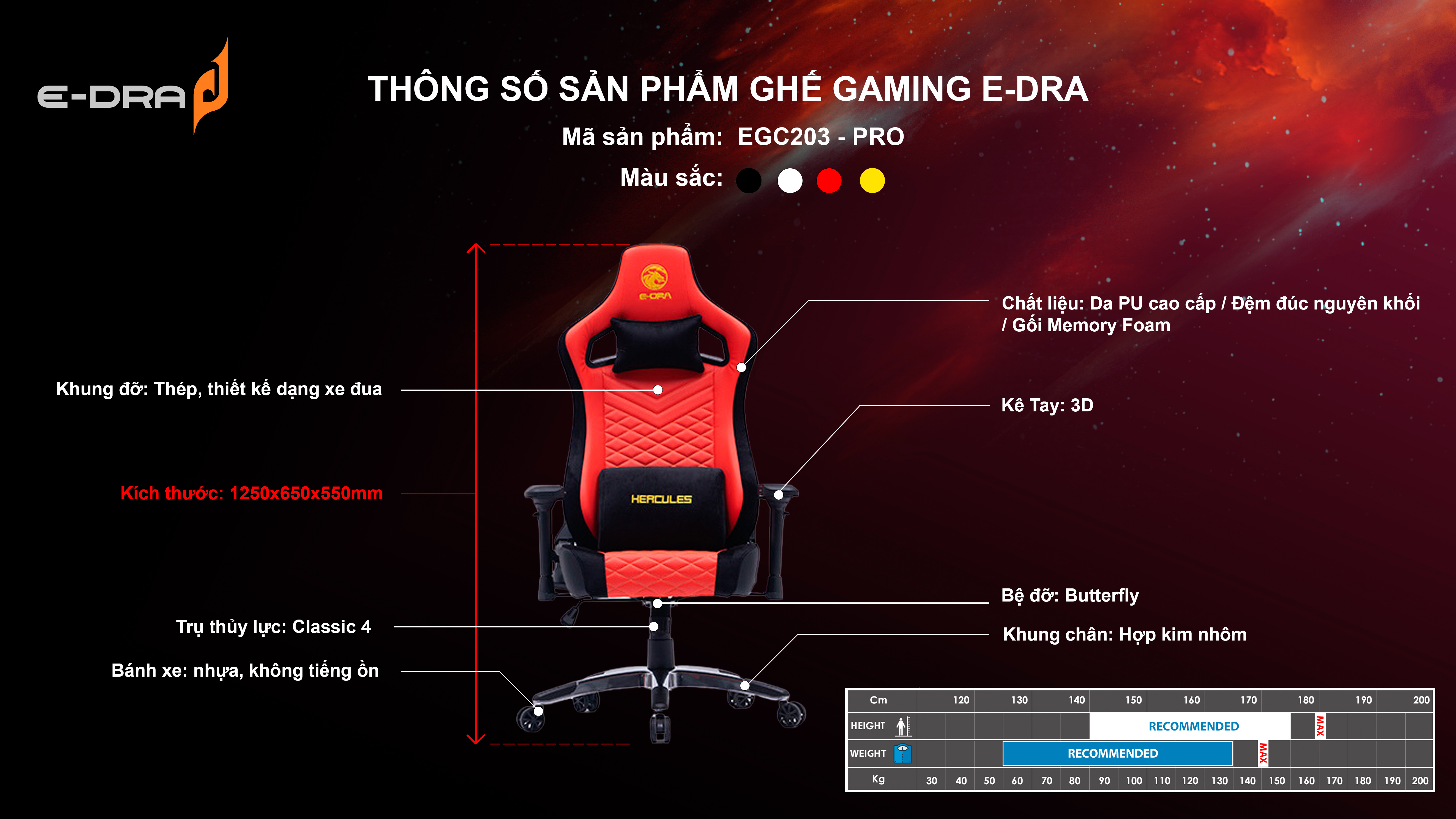 gh-chi-game-e-dra-hercules-egc203 Ghế chơi game E-Dra Hercules EGC203 Pro Yellow
