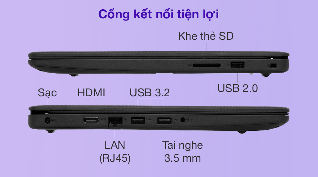 Cổng kết nối của Laptop Dell Vostro 3400 70253899 tiện lợi