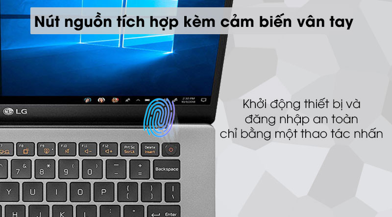 laptoplggram14z90n-var52a57-4 bảo mật vân tay lg gram