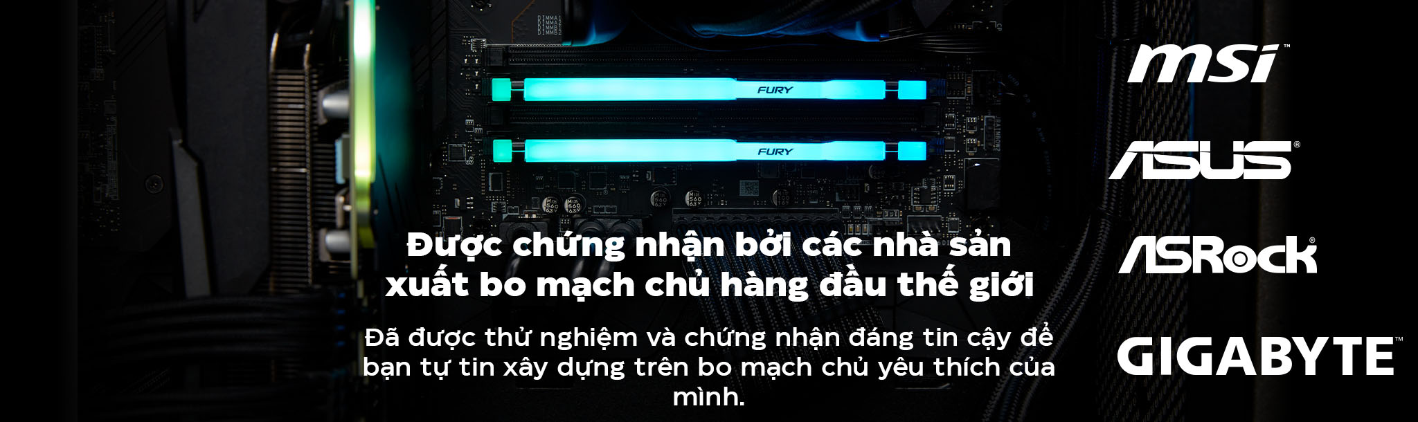 Được chứng nhận bởi các nhà sản xuất mainboard